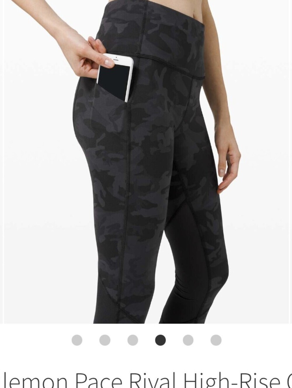 Lululemon,Pace Rival,High Rise Crop,Camo,Size 6 - Picture 3 of 7